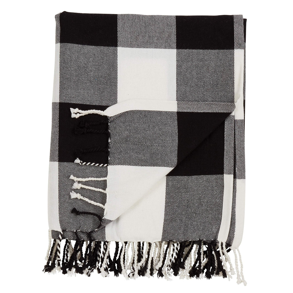 Rustic Buffalo Plaid Cotton Farmhouse Throw Blanket