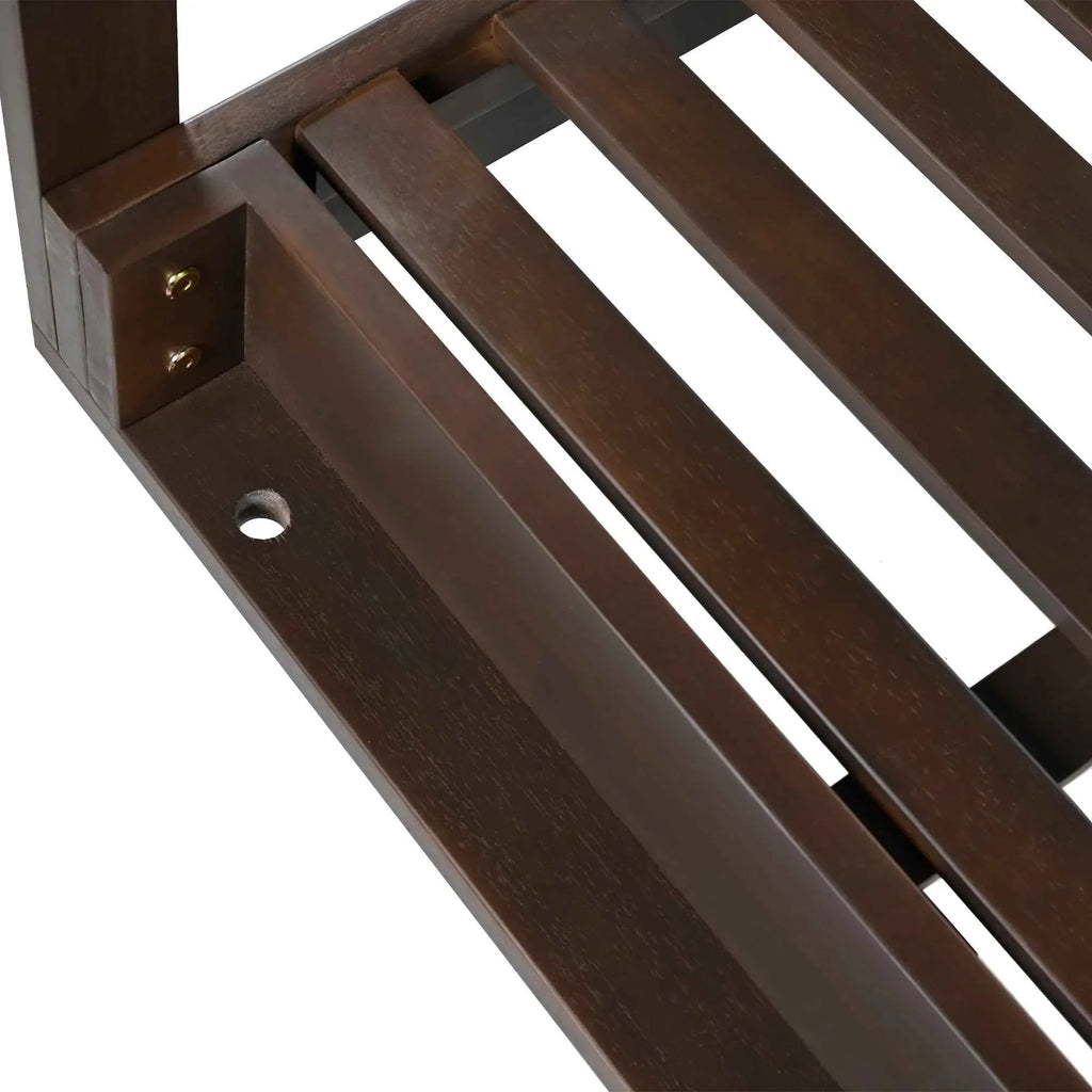 Full-Size Acacia Wood Farmhouse Porch Swing Bed