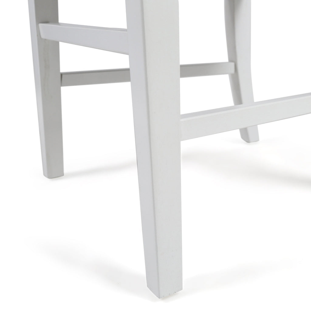 Roshan White & Walnut Acacia Farmhouse Dining Chairs – Set of 2
