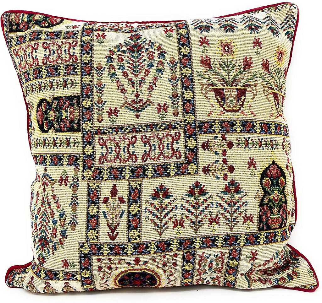 Vintage Botanical Cottage Tapestry Pillow Cover
