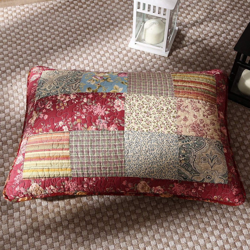 Vintage Paisley Patchwork Farmhouse Pillow Sham