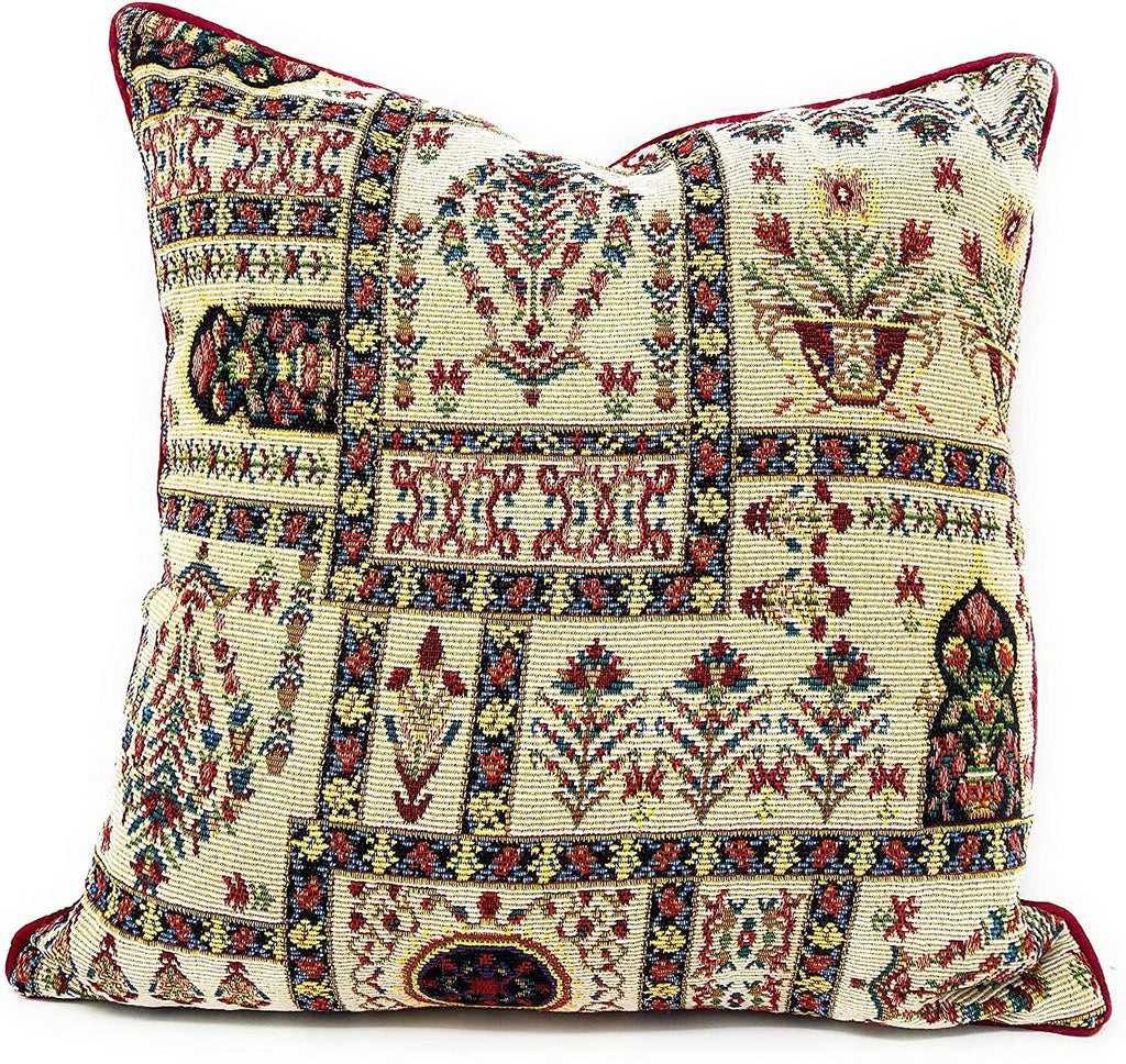 Vintage Botanical Cottage Tapestry Pillow Cover