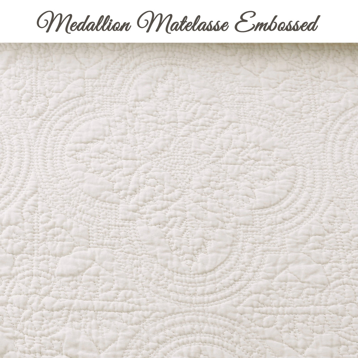 Serenity Ivory Victorian Cotton Quilt Set