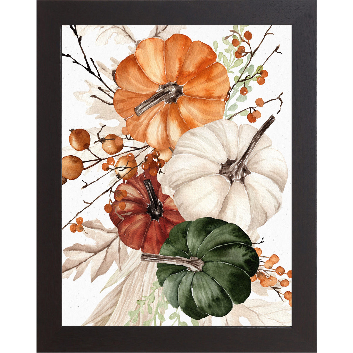 Watercolor Pumpkin Bouquet Farmhouse Wall Art