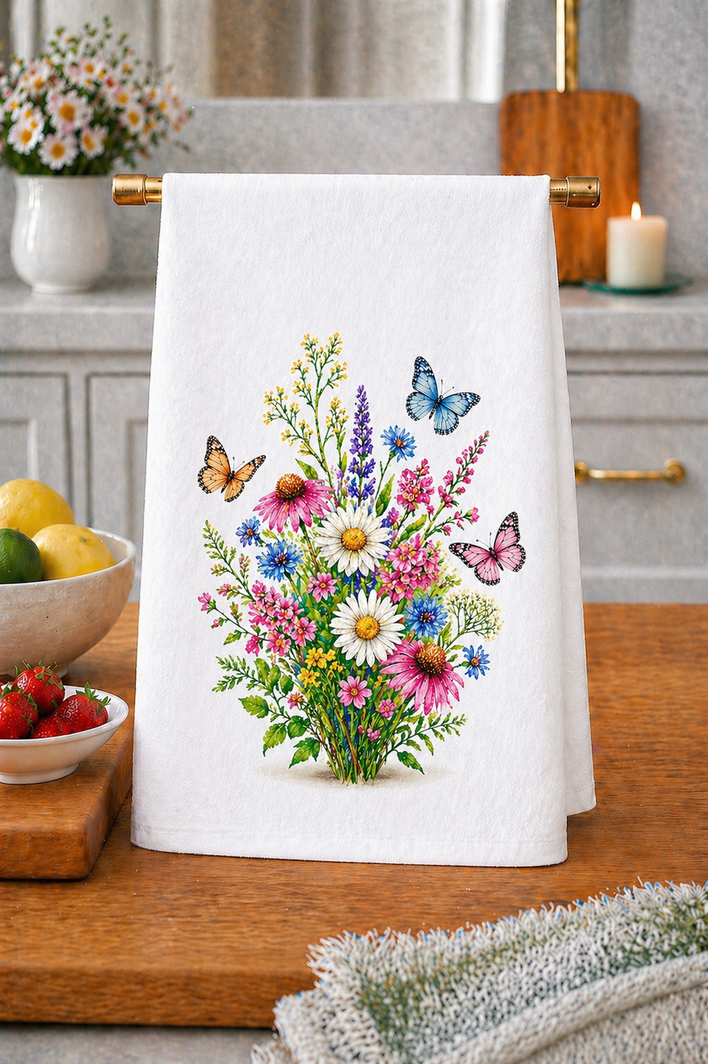 Wildflower & Butterfly Cottage Kitchen Towel