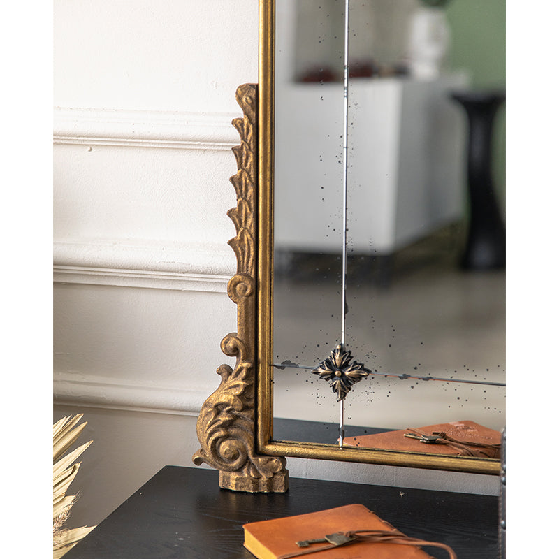 Antique Gold Arched Wall Mirror | French Country Style