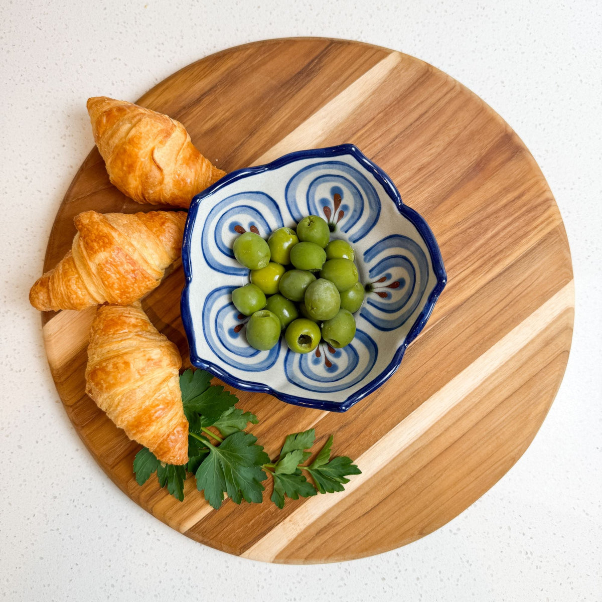 Hand-Carved Teak Farmhouse Serving Board
