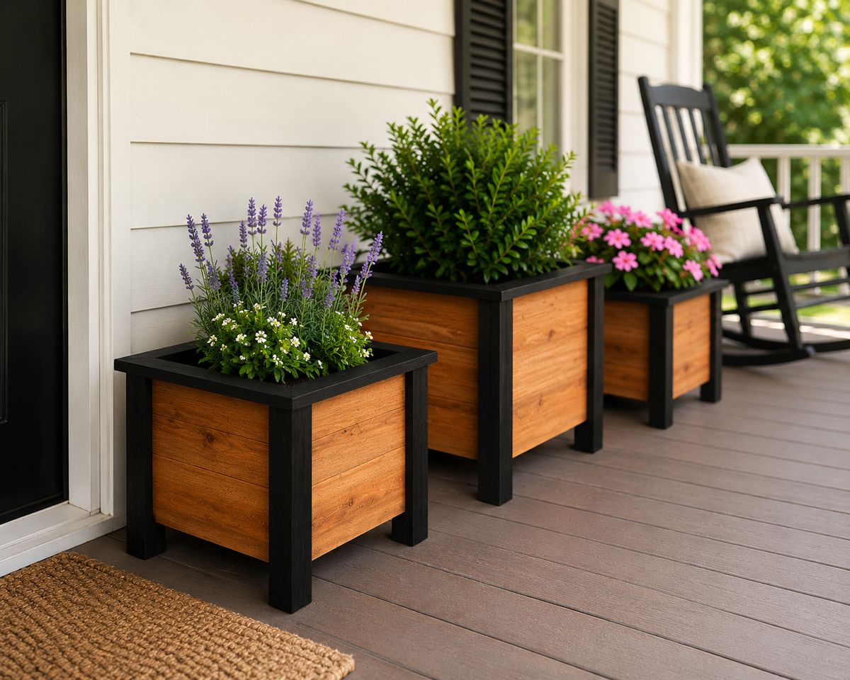 Handmade Cedar Farmhouse Porch Planter Box