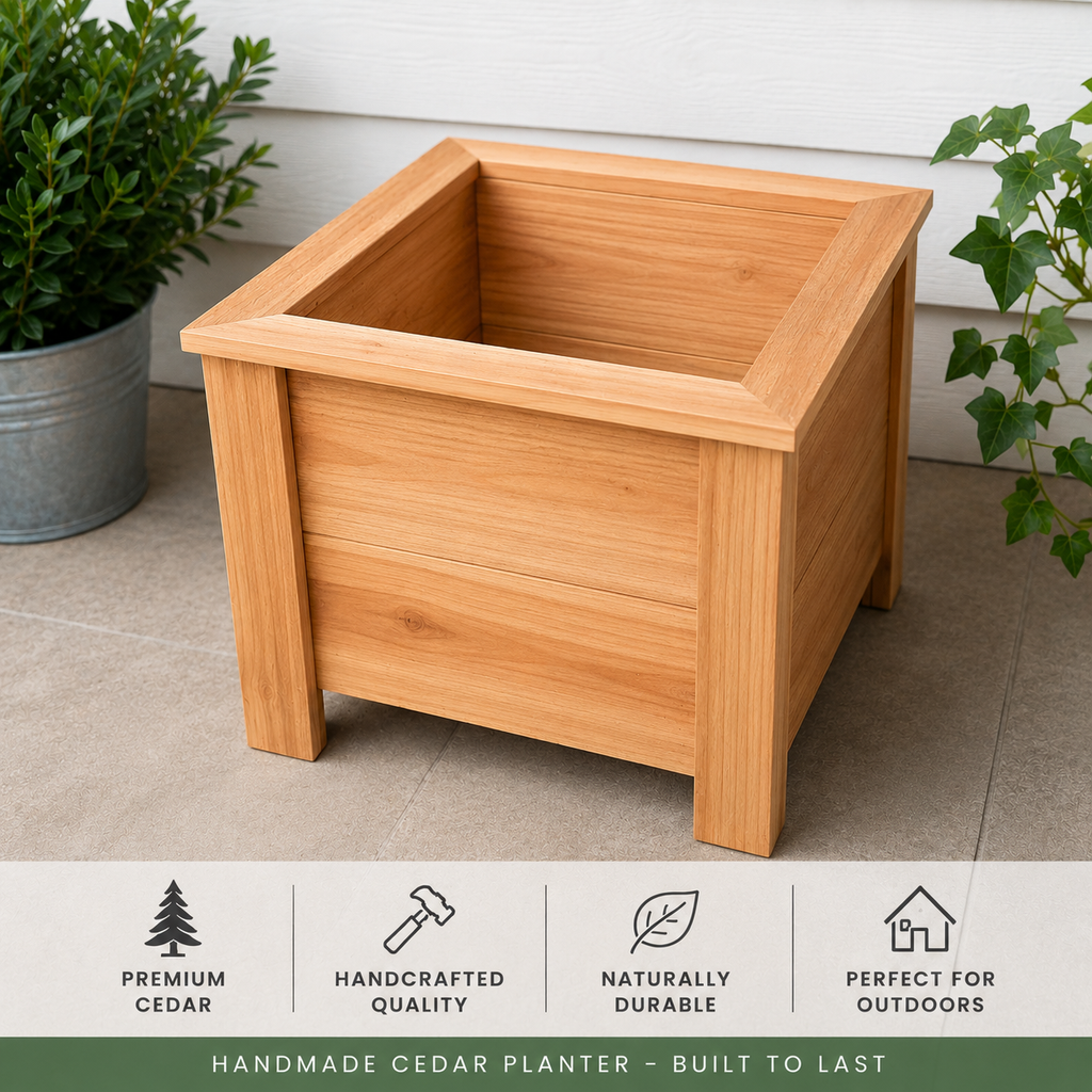 Handmade Cedar Farmhouse Porch Planter Box