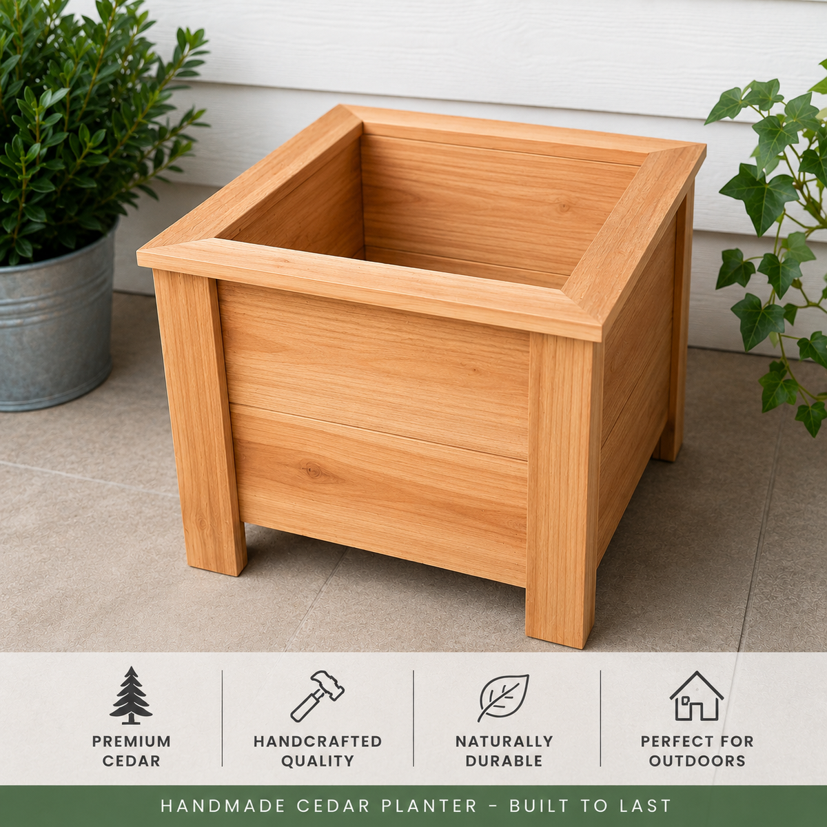 Handmade Cedar Farmhouse Porch Planter Box