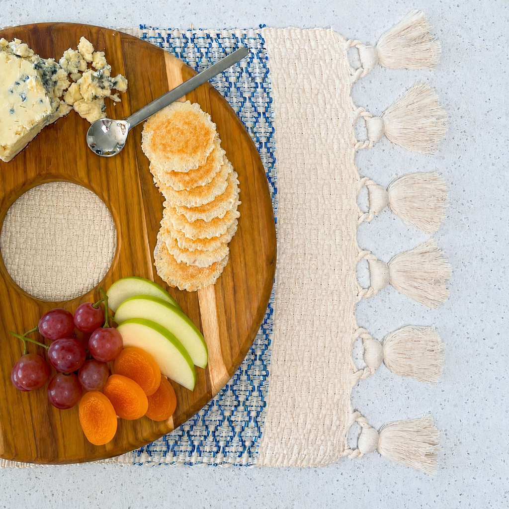 Hand-Carved Teak Farmhouse Serving Board