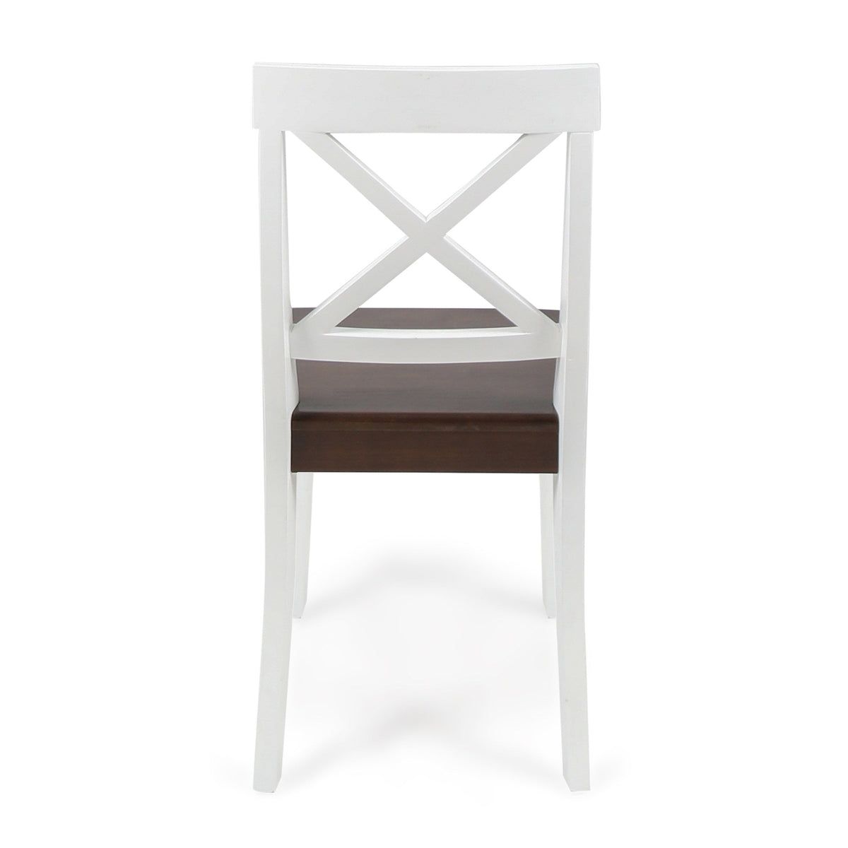 Roshan White & Walnut Acacia Farmhouse Dining Chairs – Set of 2