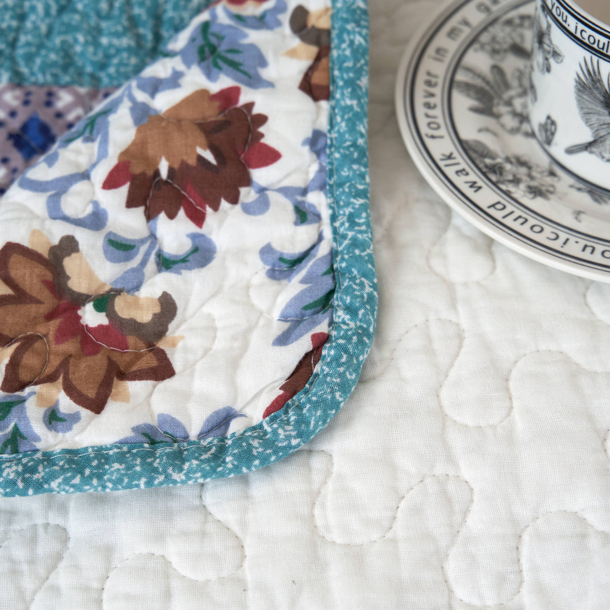 French Country Hummingbird Quilted Throw
