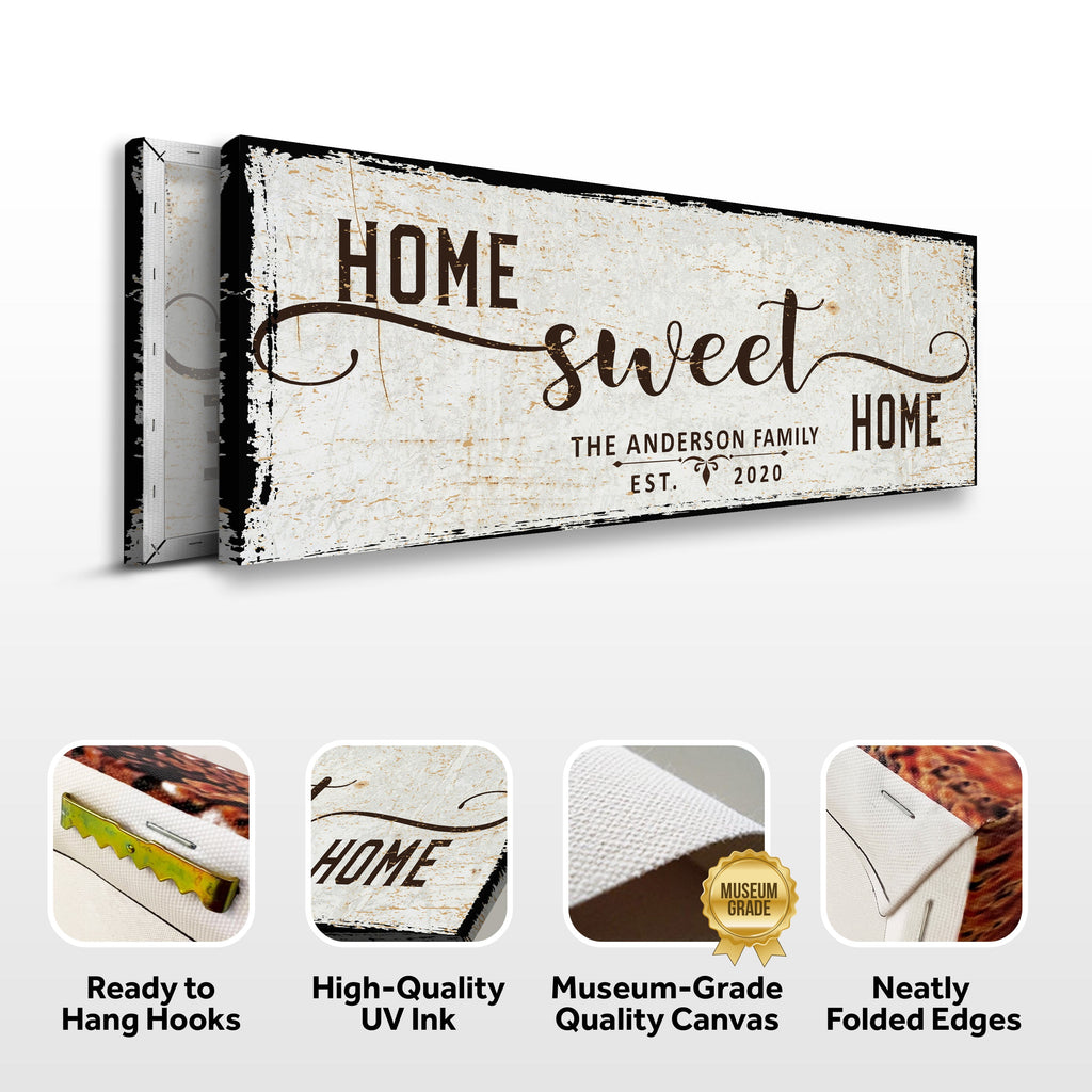 Personalized Home Sweet Home Canvas Sign
