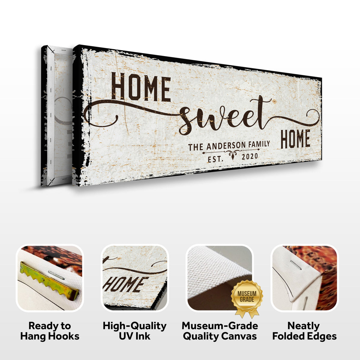 Personalized Home Sweet Home Canvas Sign