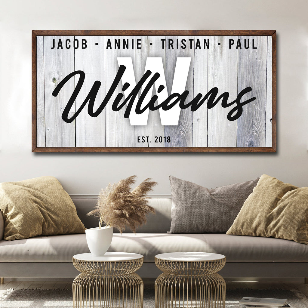 Personalized Rustic Family Canvas Sign