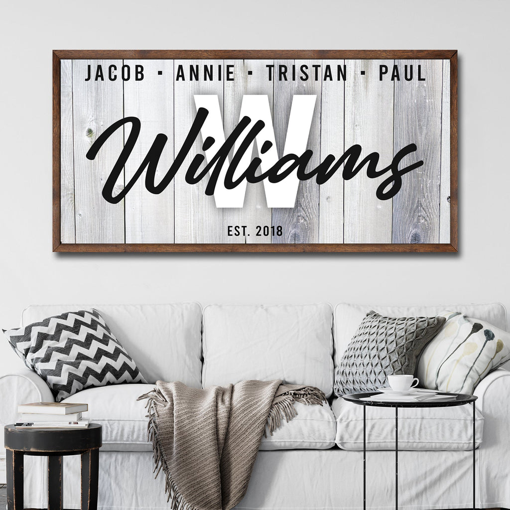 Personalized Rustic Family Canvas Sign