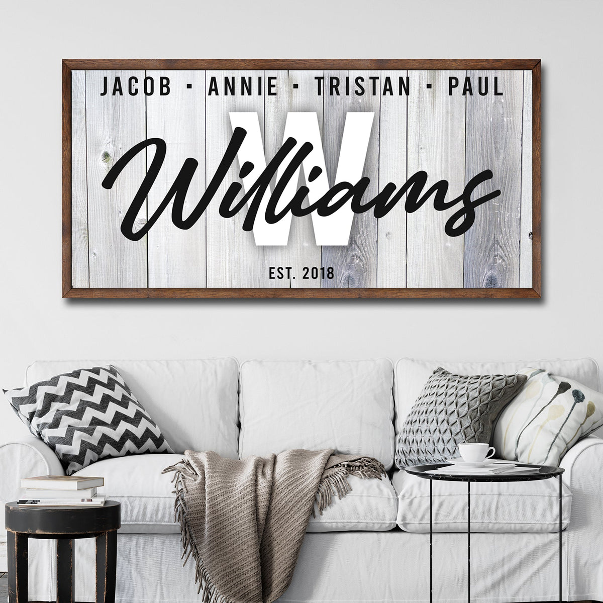Personalized Rustic Family Canvas Sign