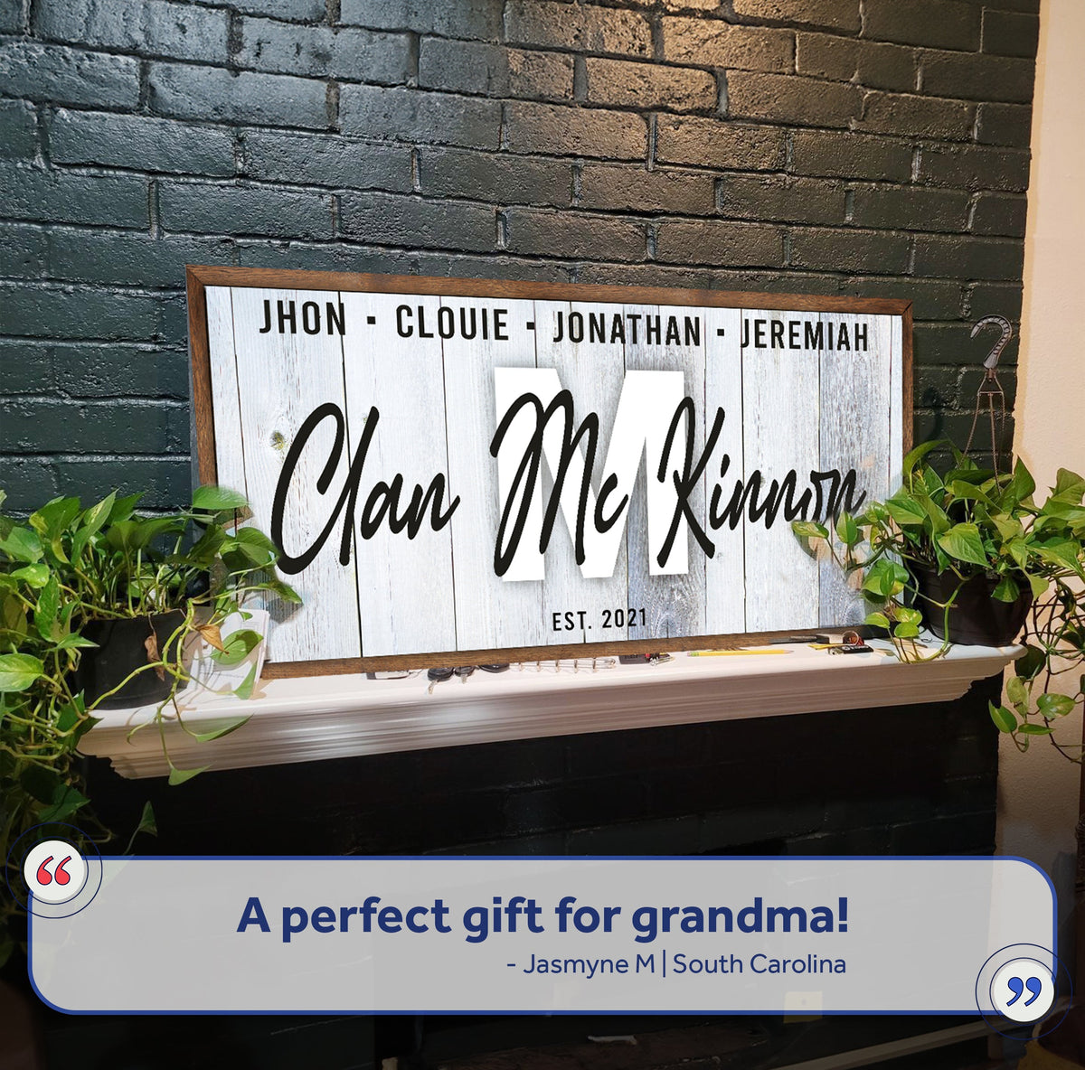 Personalized Rustic Family Canvas Sign