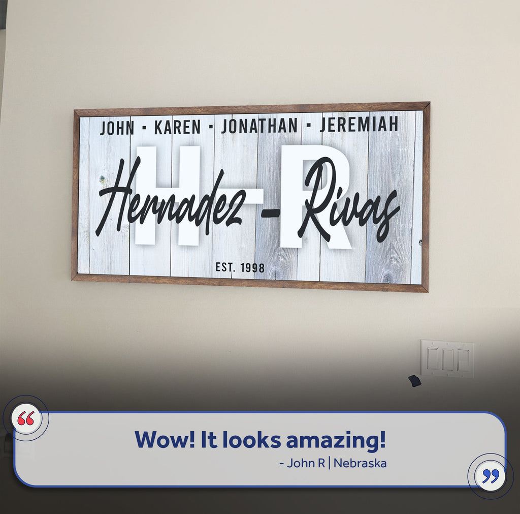 Personalized Rustic Family Canvas Sign