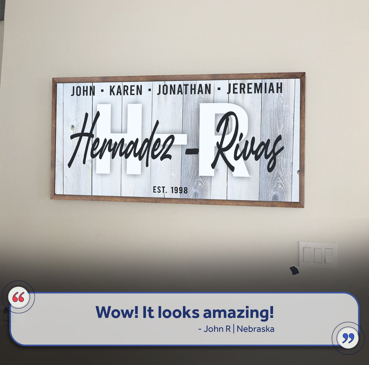 Personalized Rustic Family Canvas Sign