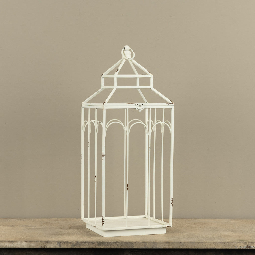 Ashley White Farmhouse Metal Lantern