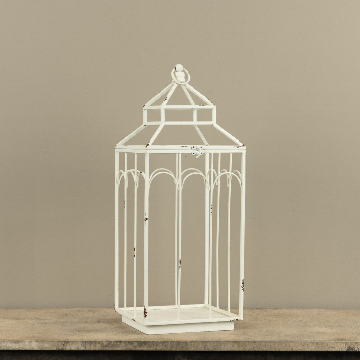 Ashley White Farmhouse Metal Lantern
