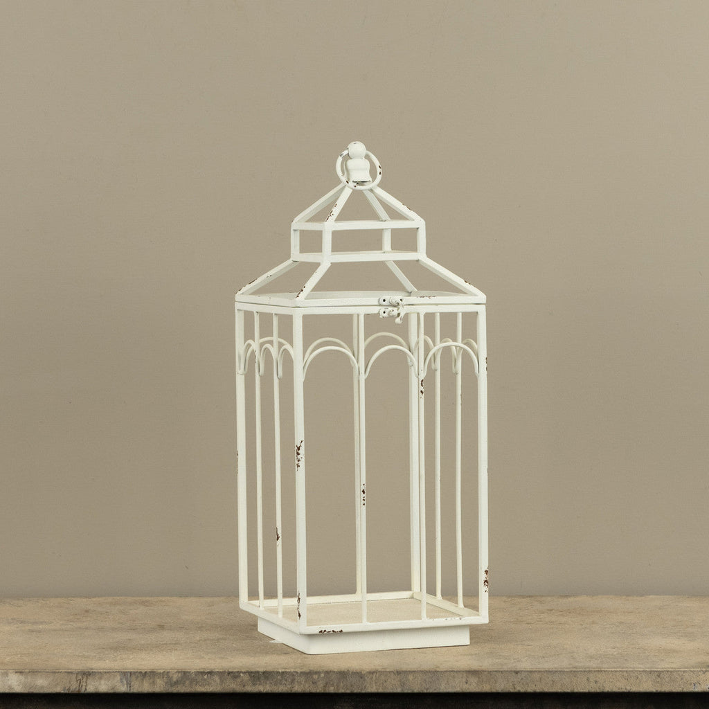 Ashley White Farmhouse Metal Lantern