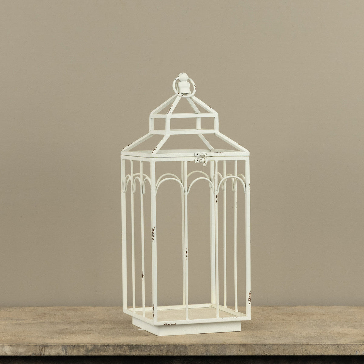 Ashley White Farmhouse Metal Lantern