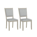Grey Upholstered Farmhouse Dining Chairs – Set of 2