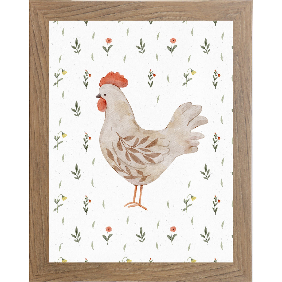 Watercolor Chicken Farmhouse Wall Art