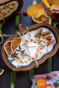 Pumpkin Wooden Dough Bowl Soy Candle