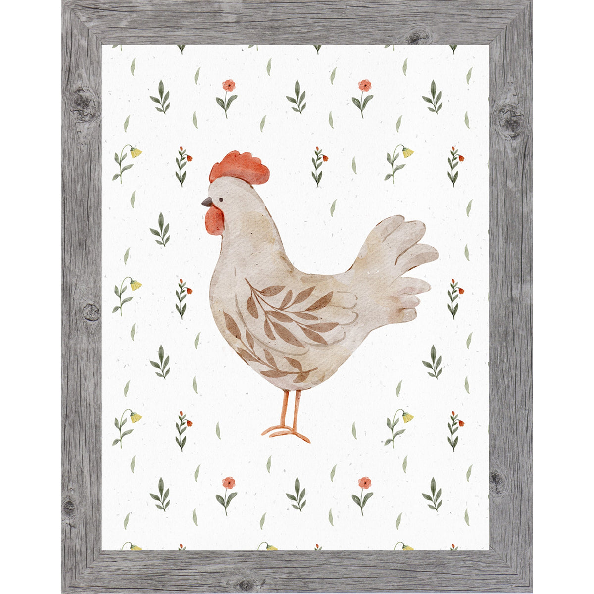 Watercolor Chicken Farmhouse Wall Art