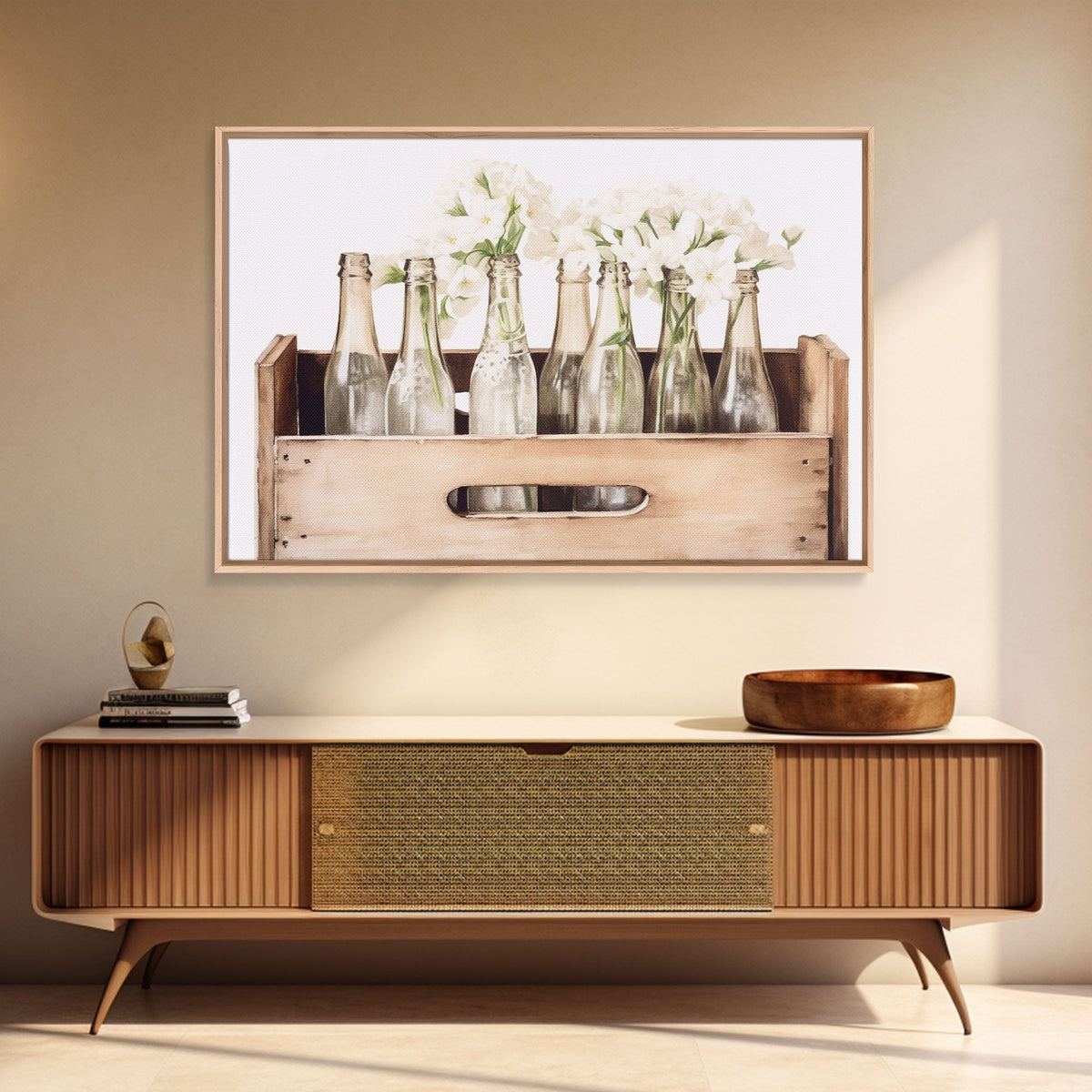 White Hydrangea Farmhouse Kitchen Wall Art