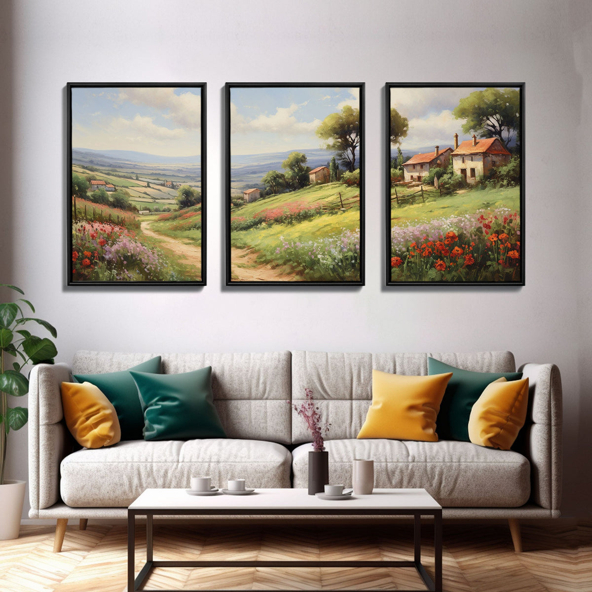 French Country Farmhouse Gallery Wall Art Set