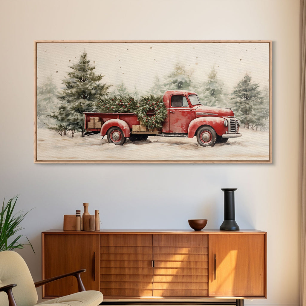 Vintage Christmas Tree Delivery Canvas
