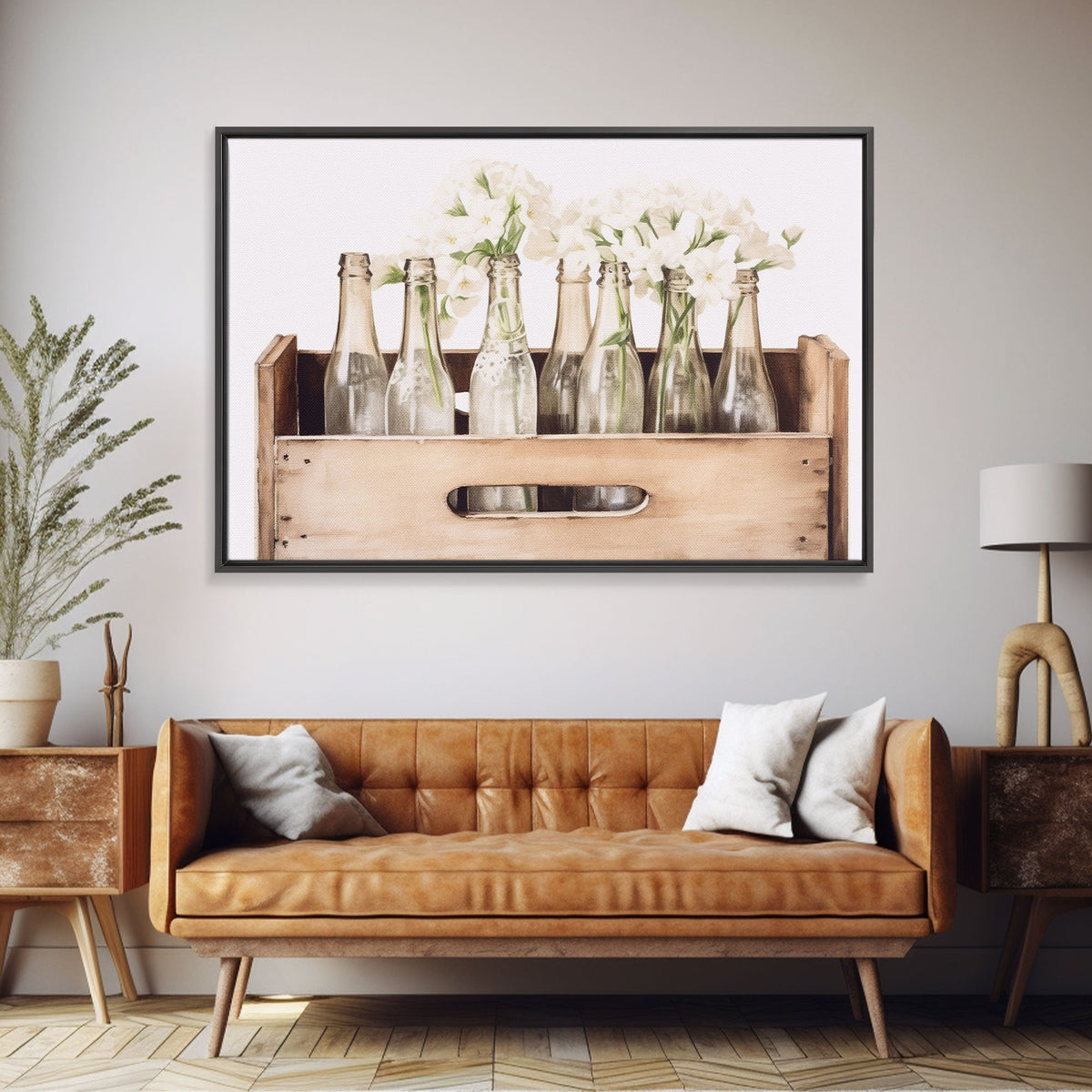 White Hydrangea Farmhouse Kitchen Wall Art