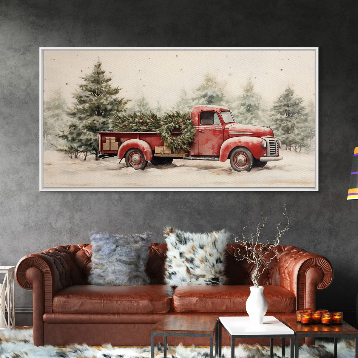 Vintage Christmas Tree Delivery Canvas