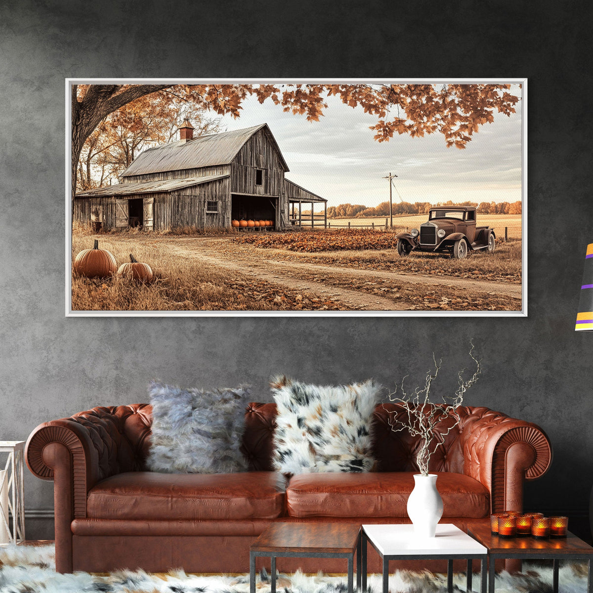 Rustic Truck & Barn Fall Canvas