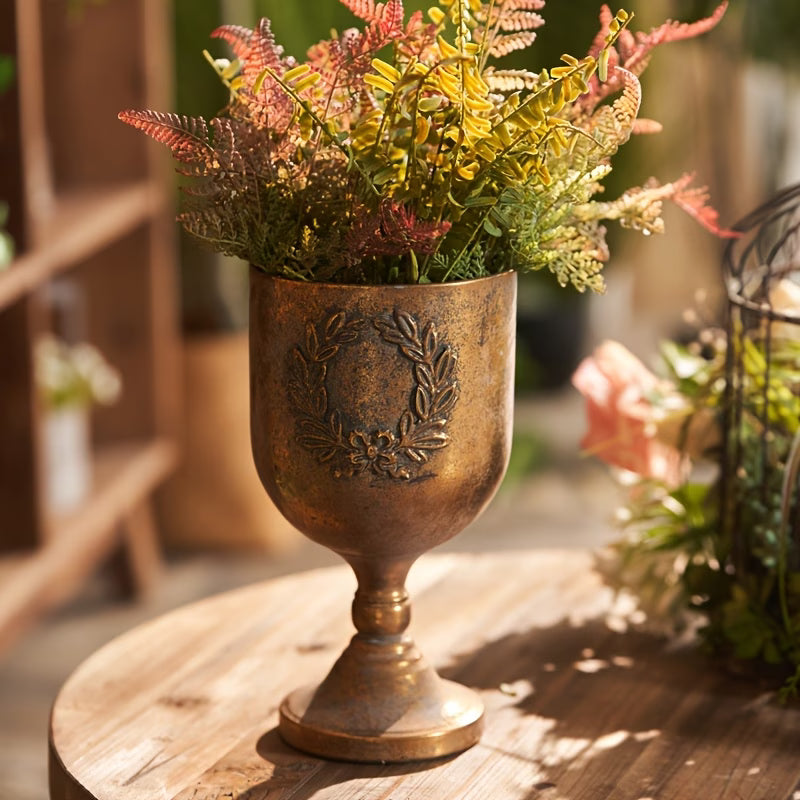 Antique Gold Laurel Urn Planter | French Country Décor