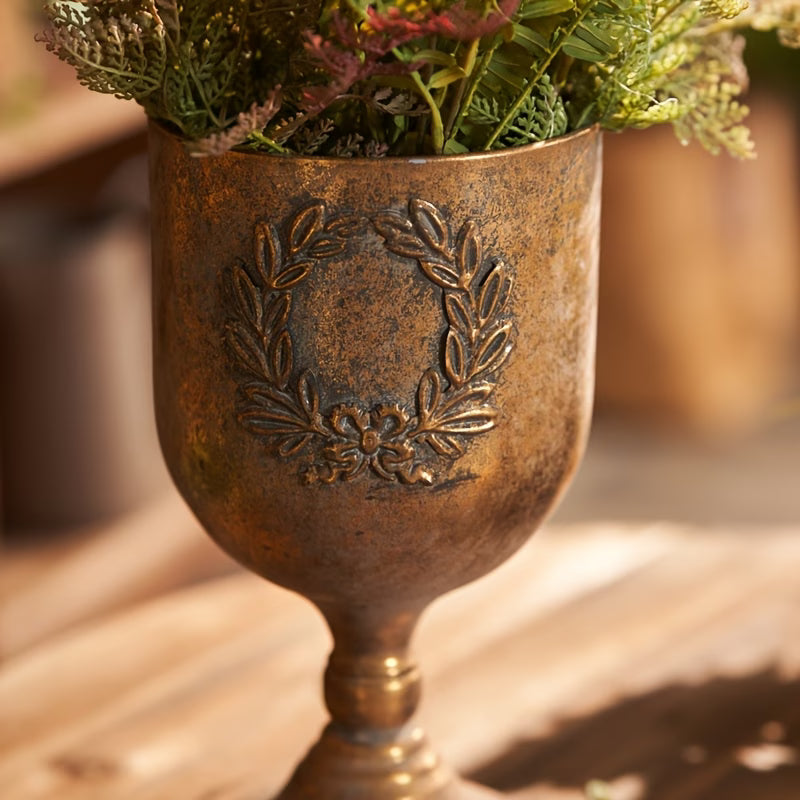 Antique Gold Laurel Urn Planter | French Country Décor