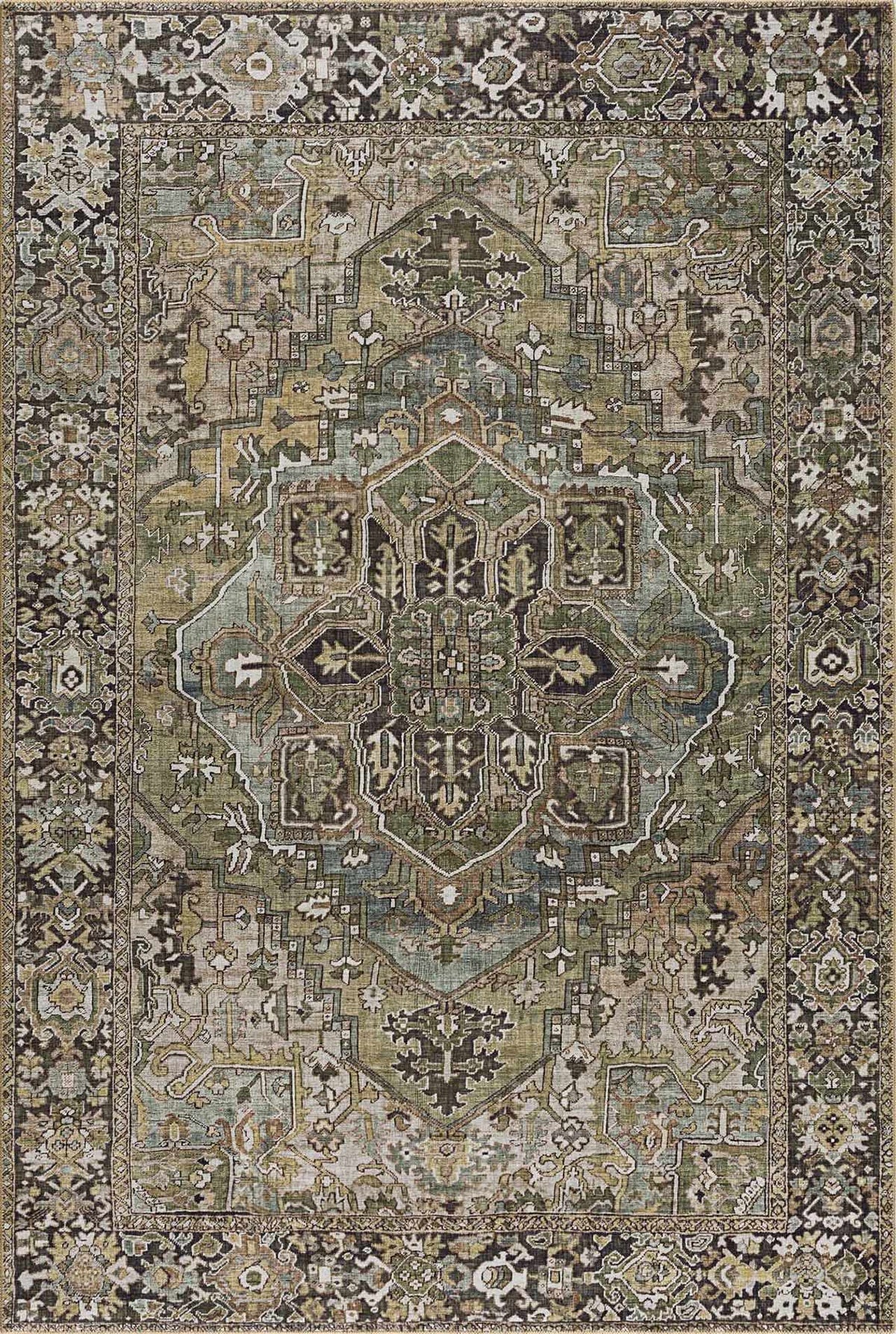 Neyland Sage Vintage-Inspired Farmhouse Rug