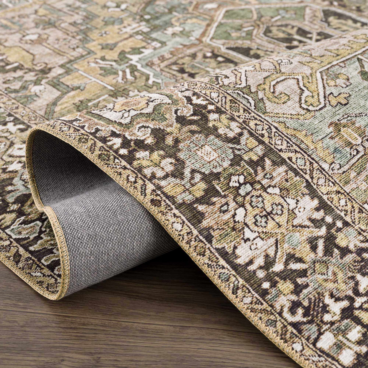 Neyland Sage Vintage-Inspired Farmhouse Rug