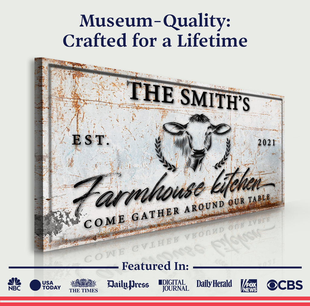 Personalized Farmhouse Kitchen Canvas Sign