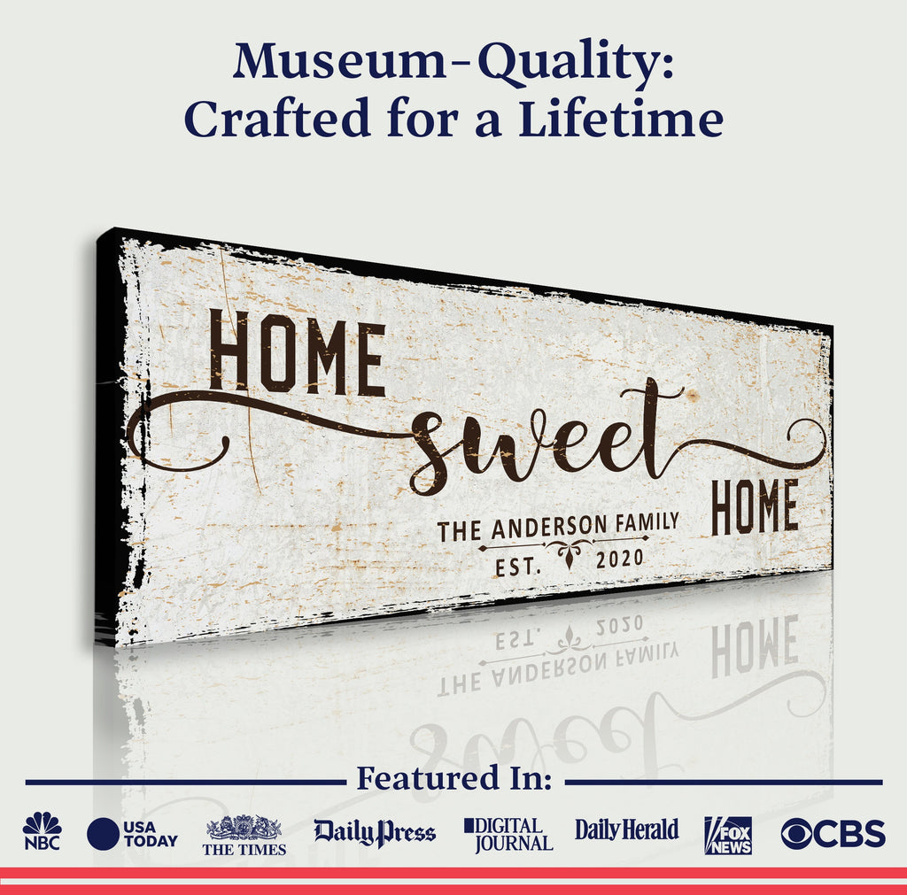 Personalized Home Sweet Home Canvas Sign