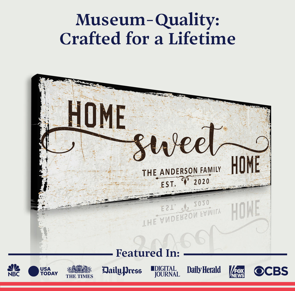 Personalized Home Sweet Home Canvas Sign