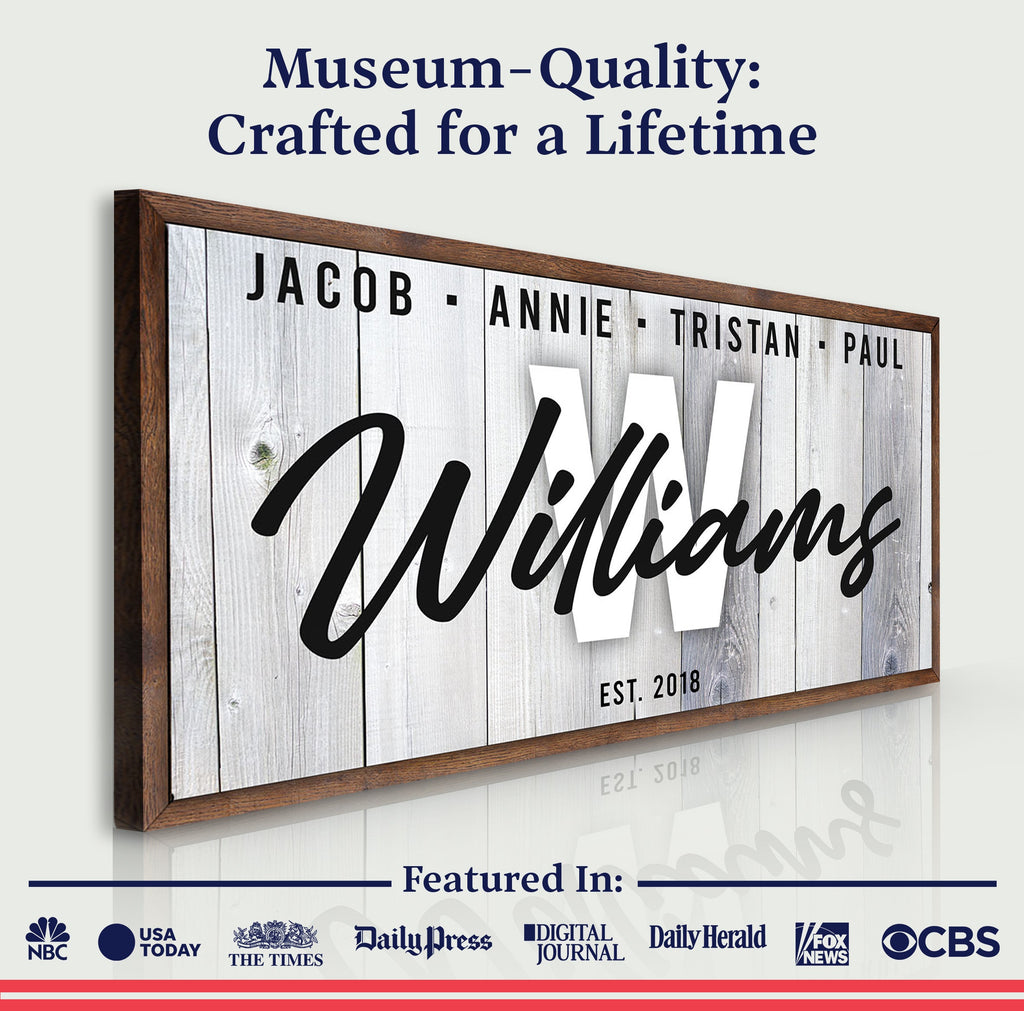 Personalized Rustic Family Canvas Sign