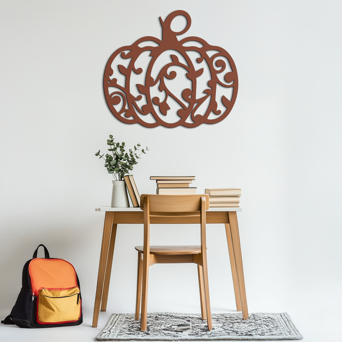 Elegant Ornamental Pumpkin Metal Wall Art