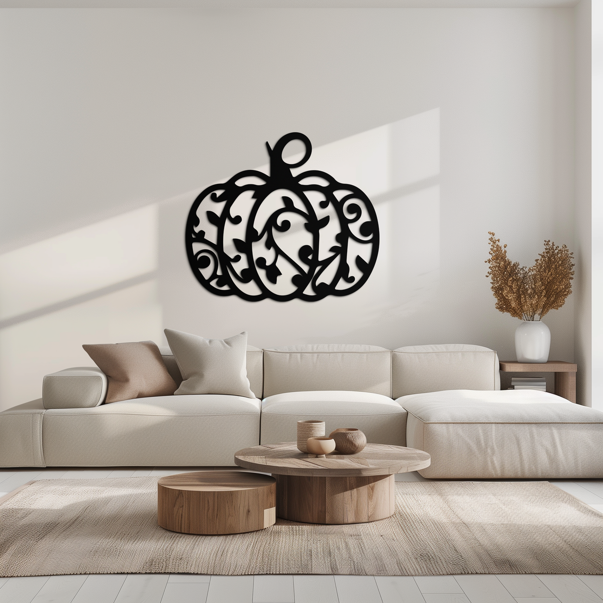Elegant Ornamental Pumpkin Metal Wall Art