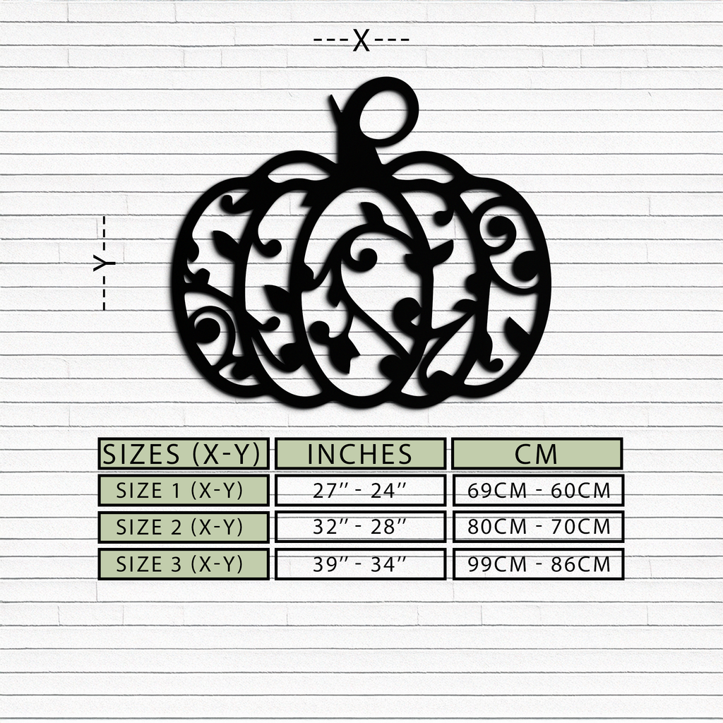 Elegant Ornamental Pumpkin Metal Wall Art